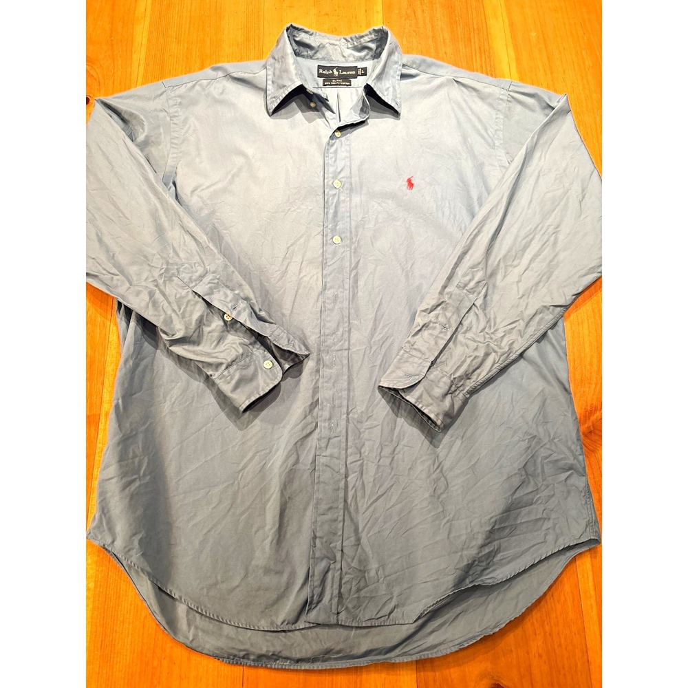 Polo Ralph Lauren Blake Men's 100% Two-Ply Cotton Blue Button Up Long Sleeve
